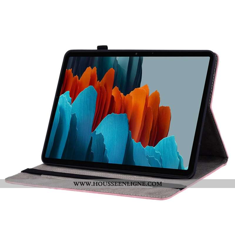 Étui Samsung Galaxy Tab S10 Plus / S9 Plus Papillons et Roses