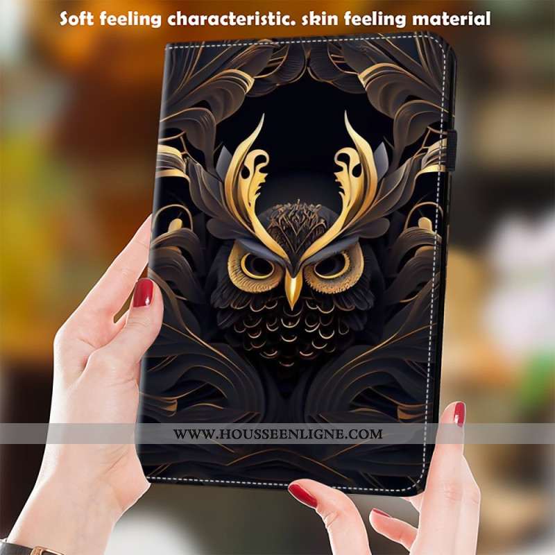 Étui Samsung Galaxy Tab S10 Ultra / S9 Ultra Hibou Doré