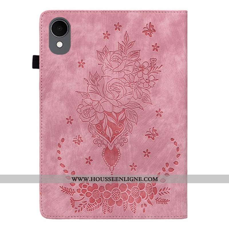 Étui Samsung Galaxy Tab S11 Effet Daim Florale