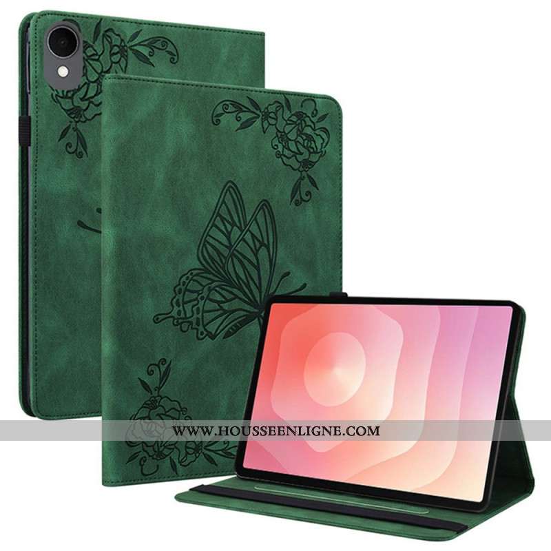 Étui Samsung Galaxy Tab S11 Effet Daim Papillon