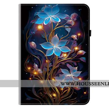 Étui Samsung Galaxy Tab S11 Fleurettes Bleues