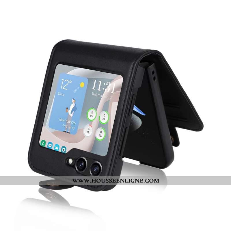 Étui Samsung Galaxy Z Flip 7 FE / Z Flip 6 Porte-Cartes et Fermoir