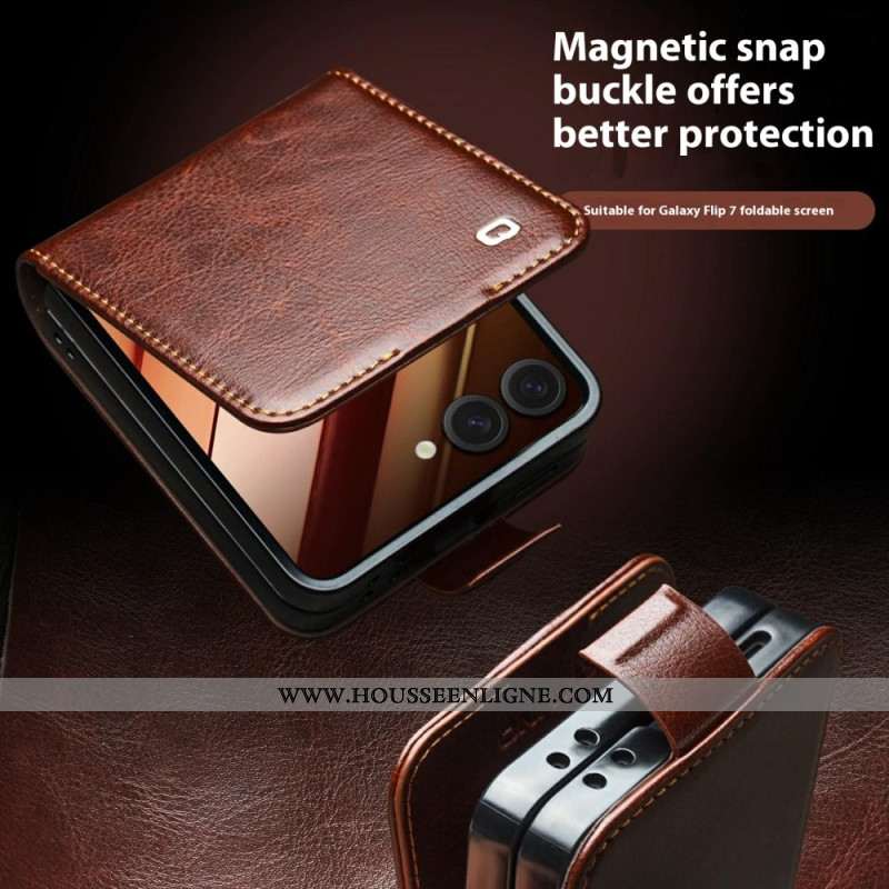 Étui Samsung Galaxy Z Flip 7 Porte-Carte QIALINO