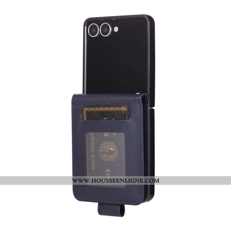 Étui Samsung Galaxy Z Flip 7 Porte-Cartes en Simili Cuir