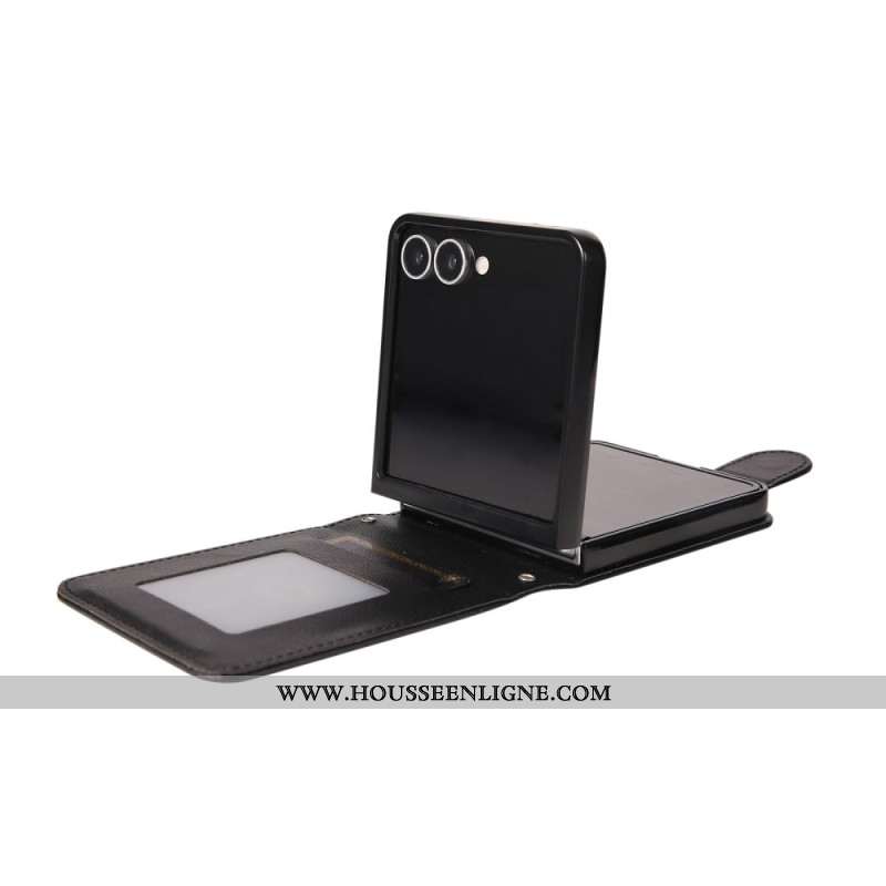 Étui Samsung Galaxy Z Flip 7 Porte-Cartes en Simili Cuir