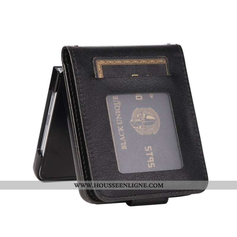 Étui Samsung Galaxy Z Flip 7 Porte-Cartes en Simili Cuir
