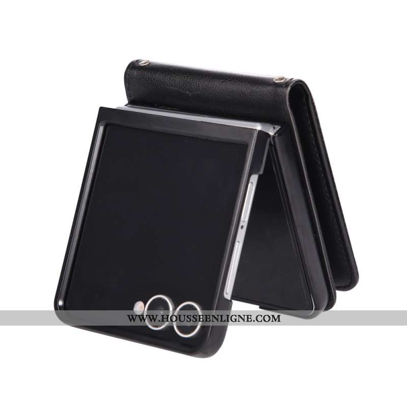 Étui Samsung Galaxy Z Flip 7 Porte-Cartes en Simili Cuir