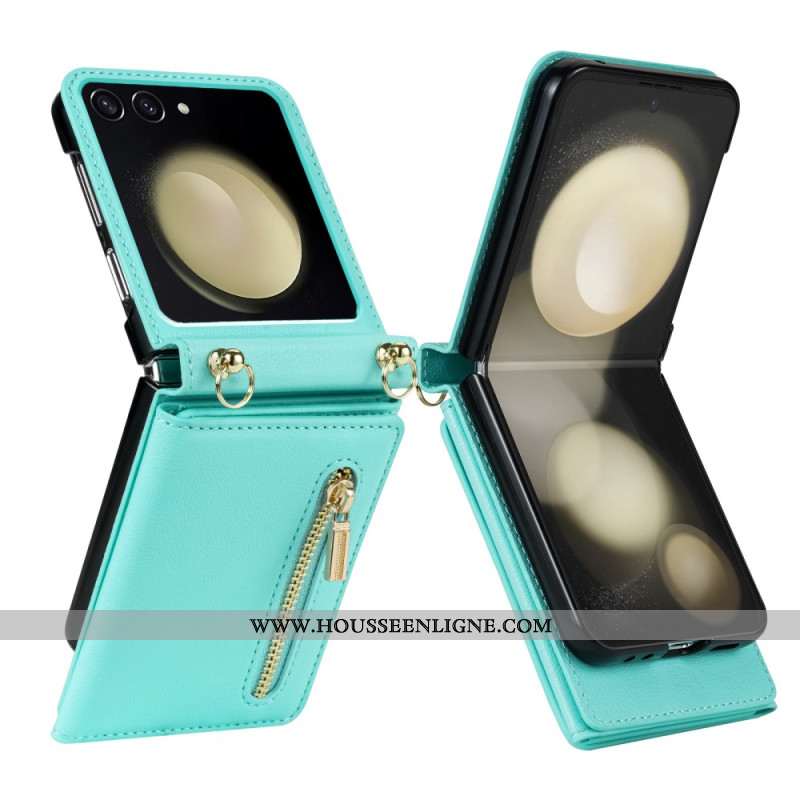 Étui Samsung Galaxy Z Flip 7 Portefeuille RFID et Bandoulière
