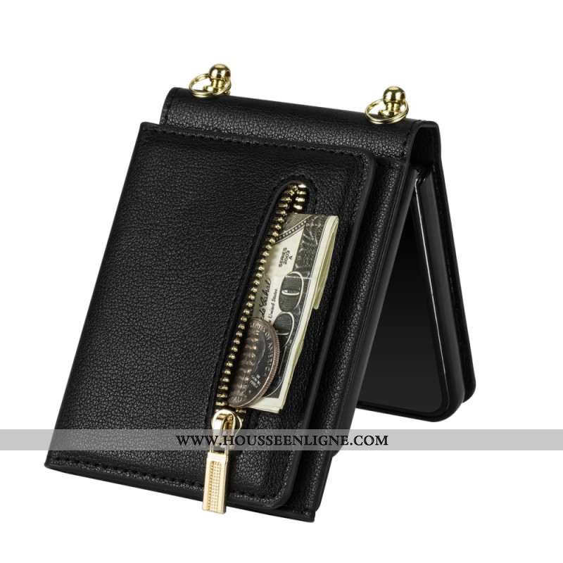 Étui Samsung Galaxy Z Flip 7 Portefeuille RFID et Bandoulière