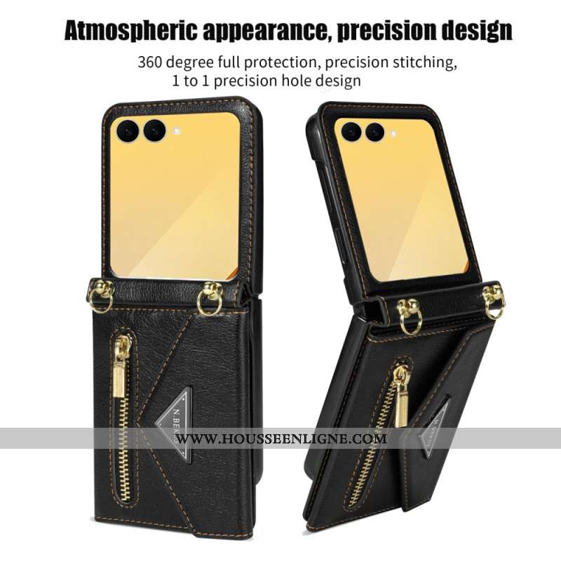 Étui Samsung Galaxy Z Flip 7 Portefeuille à Bandoulière N.BEKUS