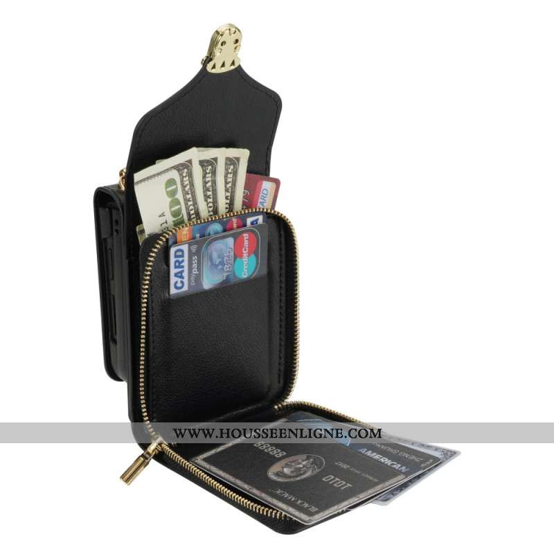 Étui Samsung Galaxy Z Flip 7 Portefeuille à Fermeture Éclair et Bandoulière