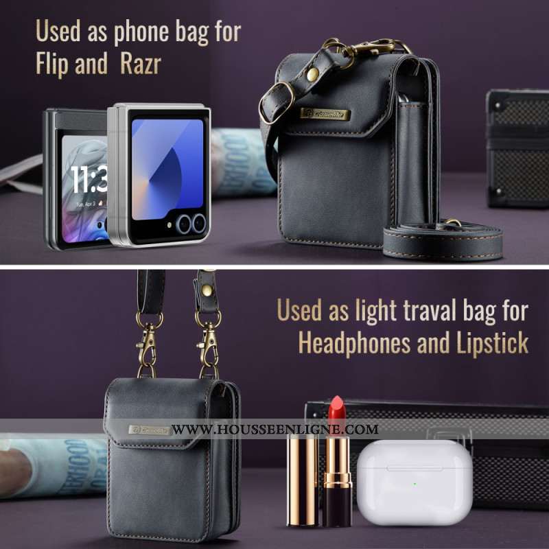 Étui Samsung Galaxy Z Flip Style Sacoche Protection RFID et Bandoulière