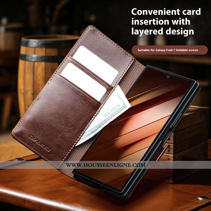 Étui Samsung Galaxy Z Fold 7 Cuir Porte-Cartes