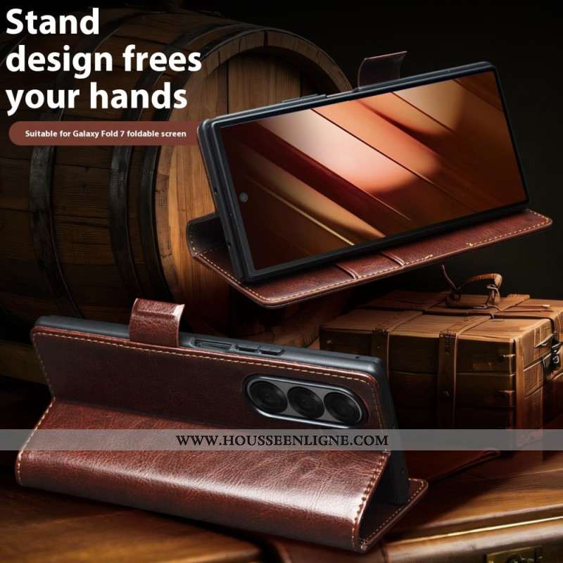 Étui Samsung Galaxy Z Fold 7 Cuir Porte-Cartes