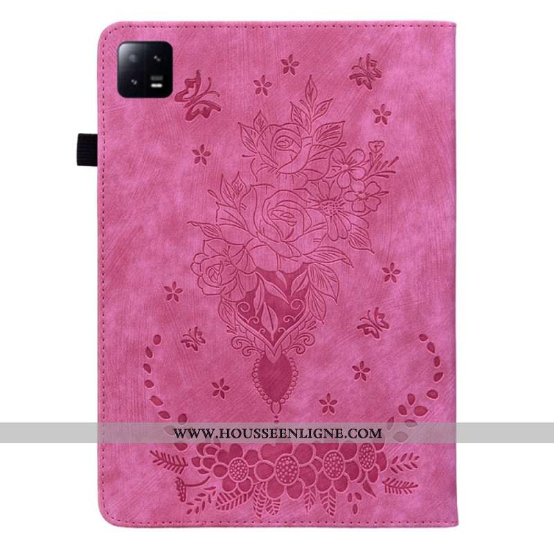 Étui Xiaomi Pad 6 / 6 Pro Effet Cuir Roses