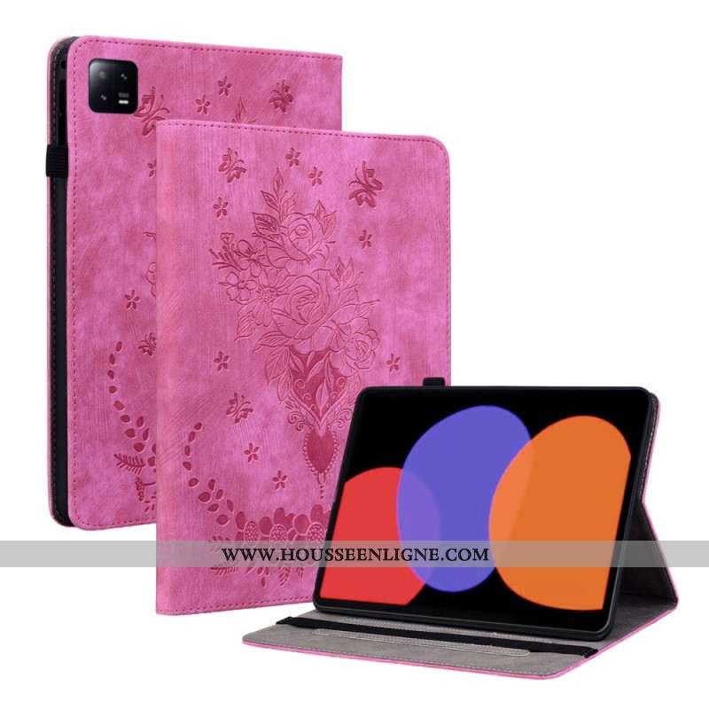 Étui Xiaomi Pad 6 / 6 Pro Effet Cuir Roses