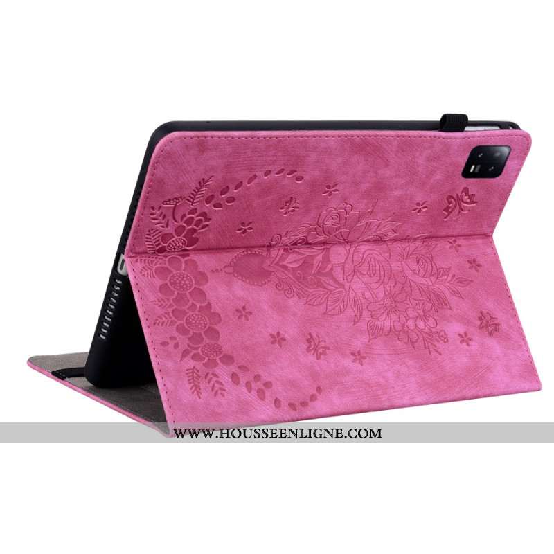 Étui Xiaomi Pad 6 / 6 Pro Effet Cuir Roses