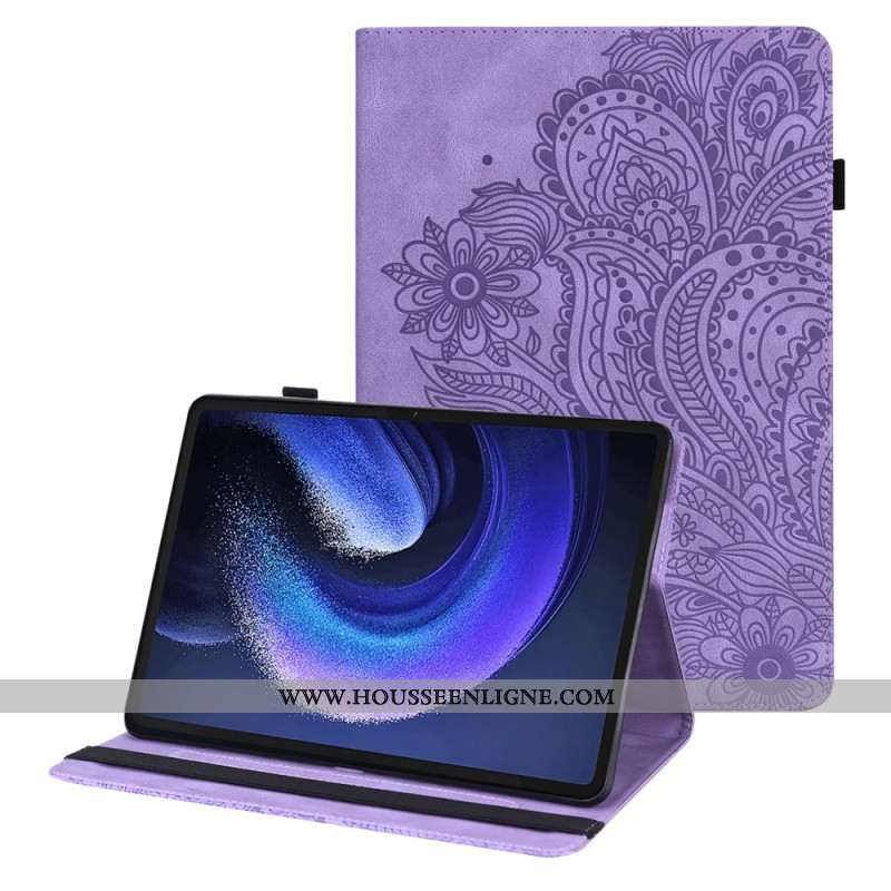Étui Xiaomi Pad 6 Effet Cuir Floral