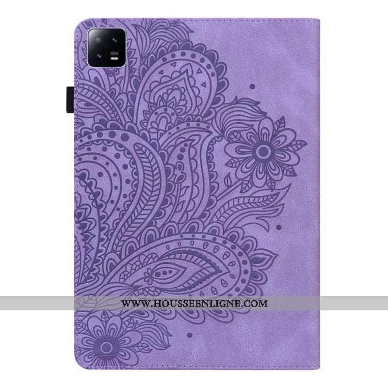 Étui Xiaomi Pad 6 Effet Cuir Floral