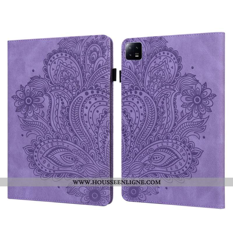 Étui Xiaomi Pad 6 Effet Cuir Floral