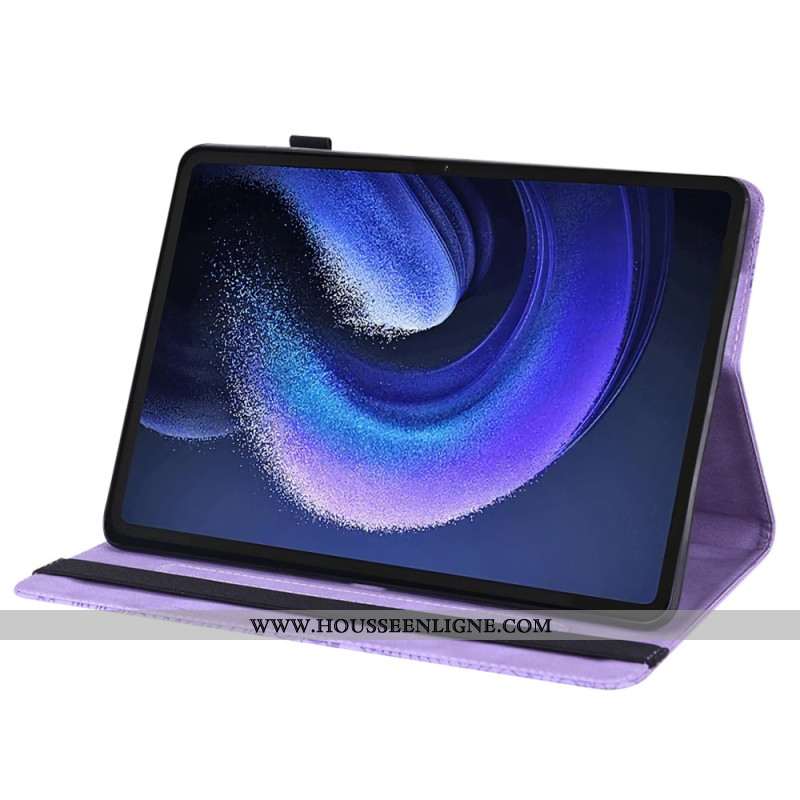 Étui Xiaomi Pad 6 Effet Cuir Floral