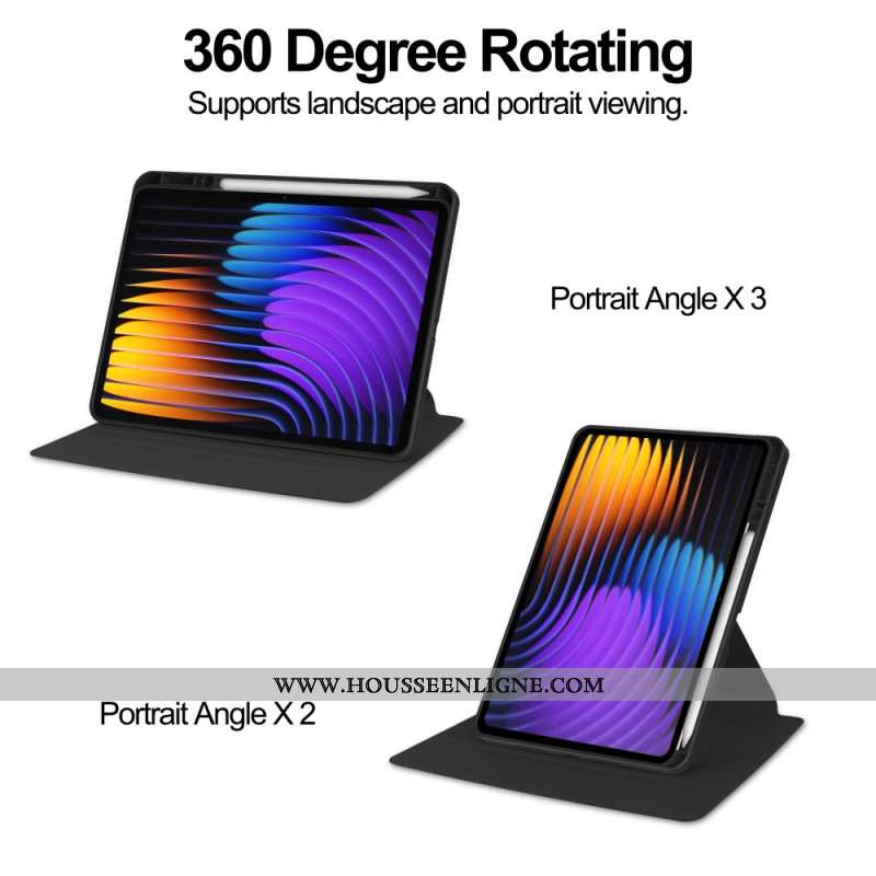 Étui Xiaomi Pad 7 / Pad 7 Pro Effet Cuir avec Support Rotatif à