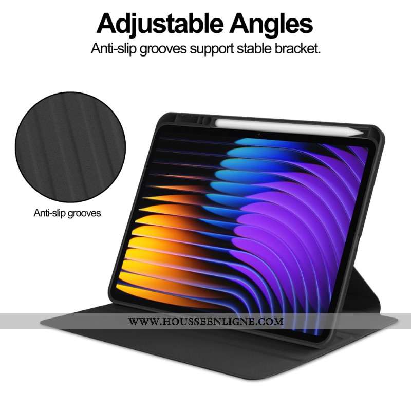 Étui Xiaomi Pad 7 / Pad 7 Pro Effet Cuir avec Support Rotatif à