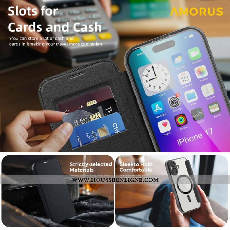 Étui iPhone 17 Compatible MagSafe avec Porte-Cartes RFID