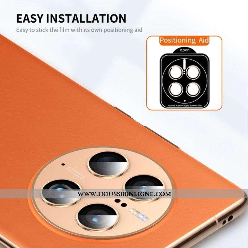 Anneaux en Verre Trempé et Aluminium pour Lentilles Huawei Mate 50 Pro