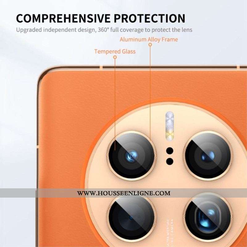Anneaux en Verre Trempé et Aluminium pour Lentilles Huawei Mate 50 Pro