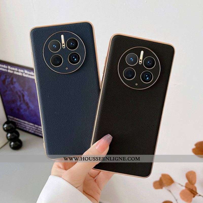 Coque Huawei Mate 50 Pro Véritable Cuir Élégance