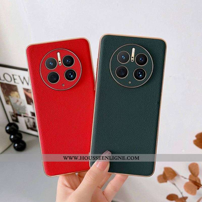 Coque Huawei Mate 50 Pro Véritable Cuir Élégance