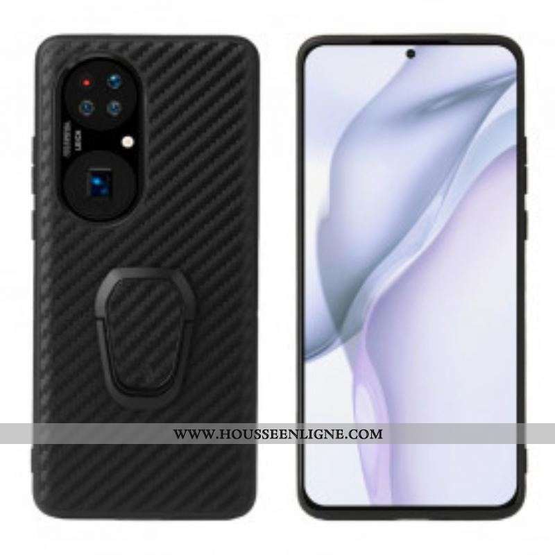 Coque Huawei P50 Fibre Carbone Anneau-Support