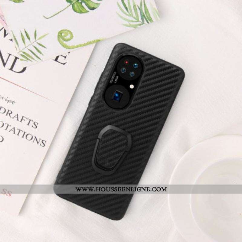 Coque Huawei P50 Fibre Carbone Anneau-Support