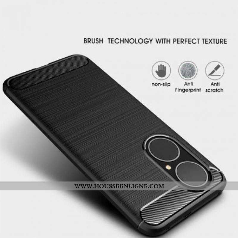 Coque Huawei P50 Fibre Carbone Brossée