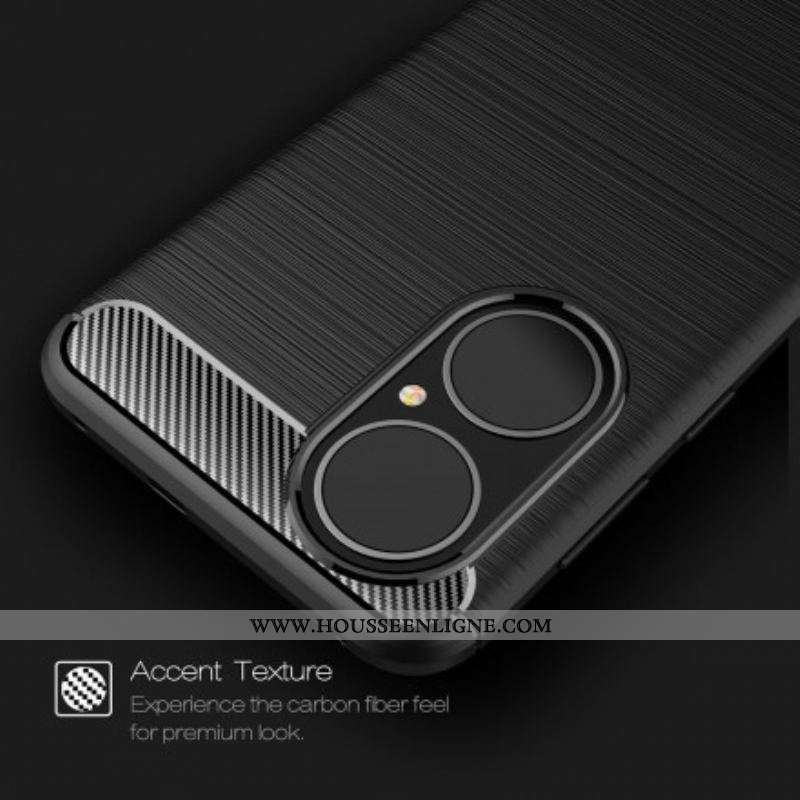 Coque Huawei P50 Fibre Carbone Brossée