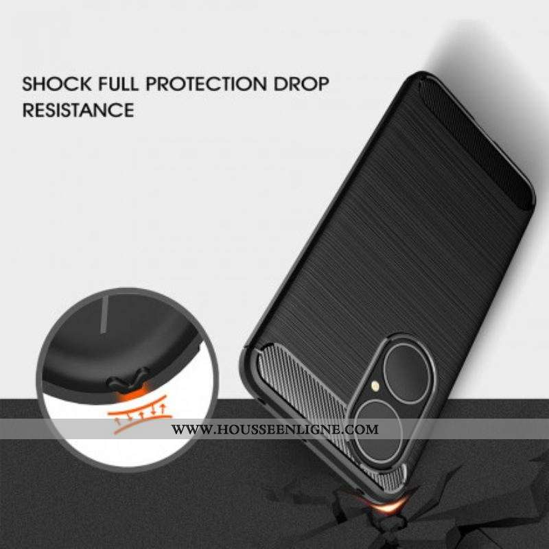 Coque Huawei P50 Fibre Carbone Brossée