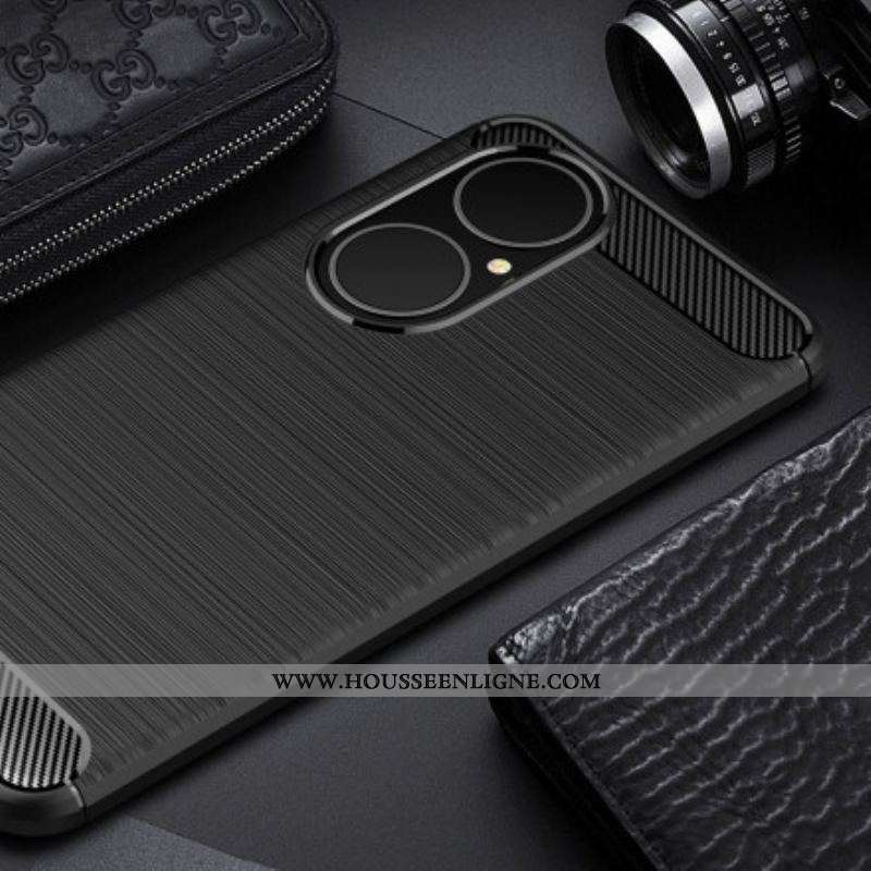 Coque Huawei P50 Fibre Carbone Brossée