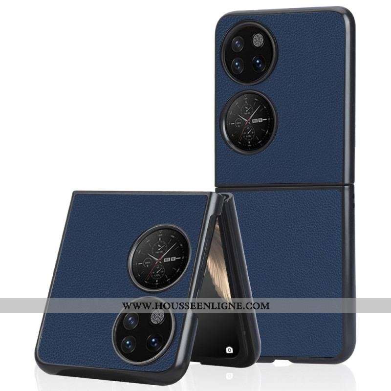 Coque Huawei P50 Pocket Effet Cuir Litchi