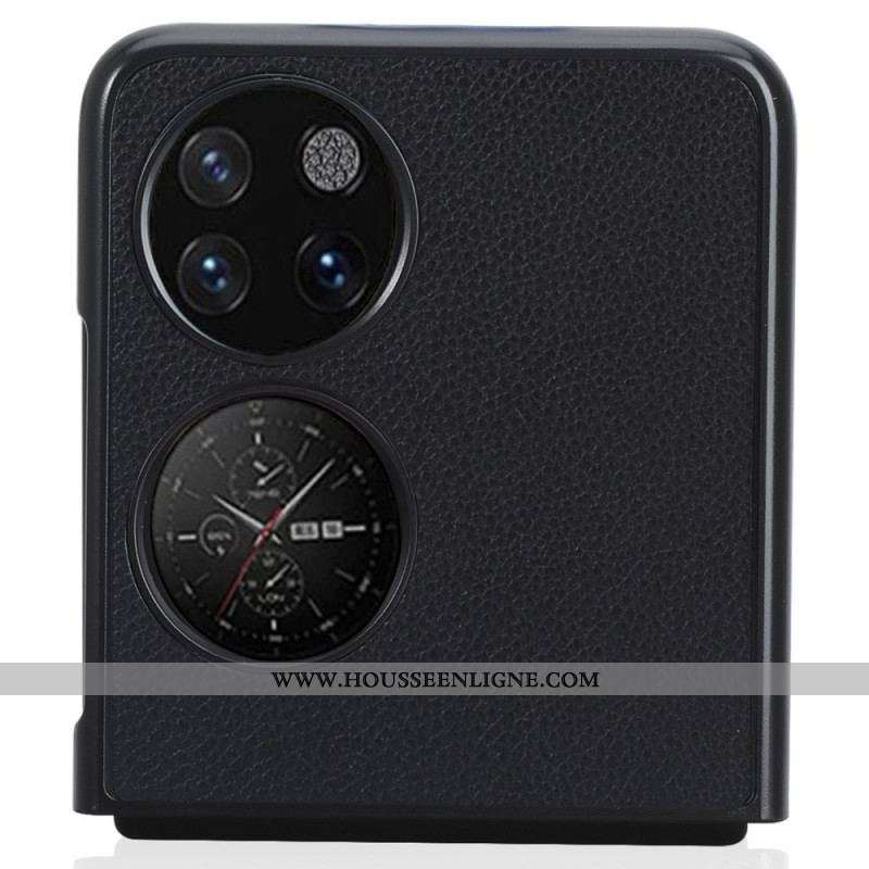 Coque Huawei P50 Pocket Effet Cuir Litchi