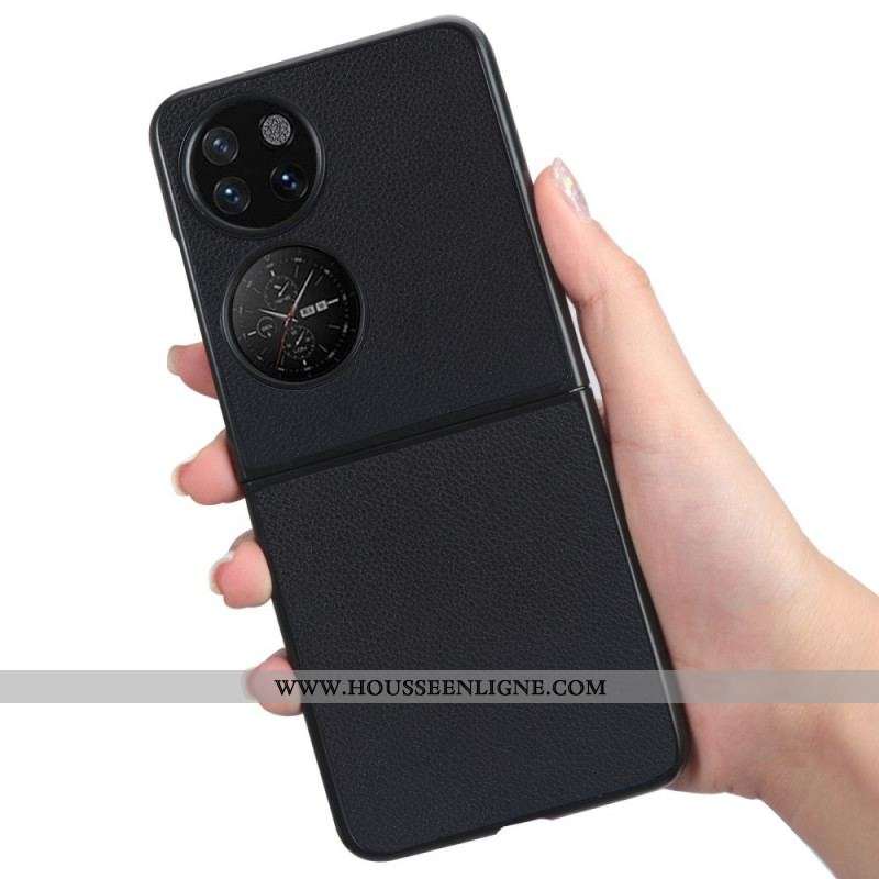 Coque Huawei P50 Pocket Effet Cuir Litchi