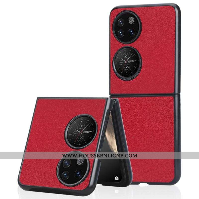 Coque Huawei P50 Pocket Effet Cuir Litchi