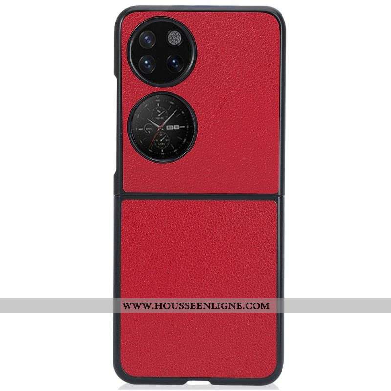 Coque Huawei P50 Pocket Effet Cuir Litchi