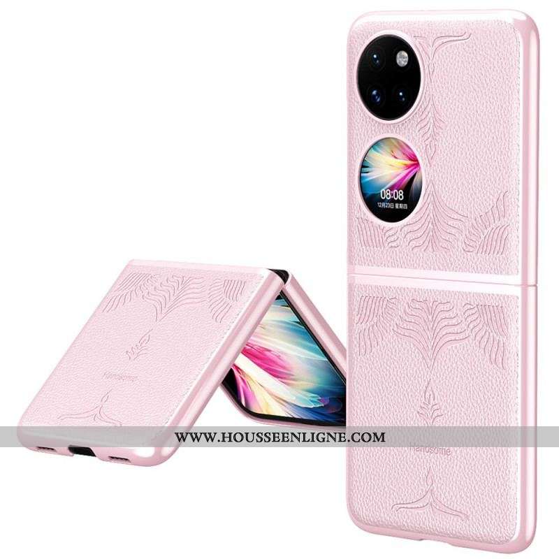 Coque Huawei P50 Pocket Simili Cuir Florale Rétro