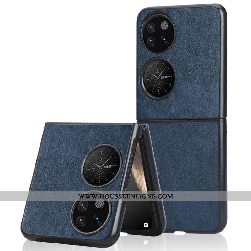 Coque Huawei P50 Pocket Simili Cuir Litchi