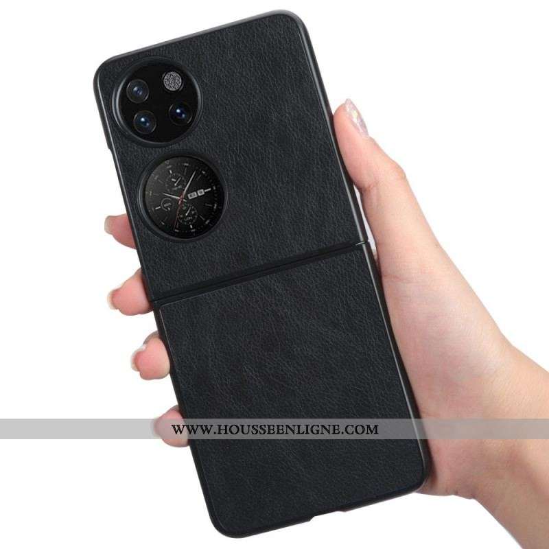 Coque Huawei P50 Pocket Simili Cuir Litchi
