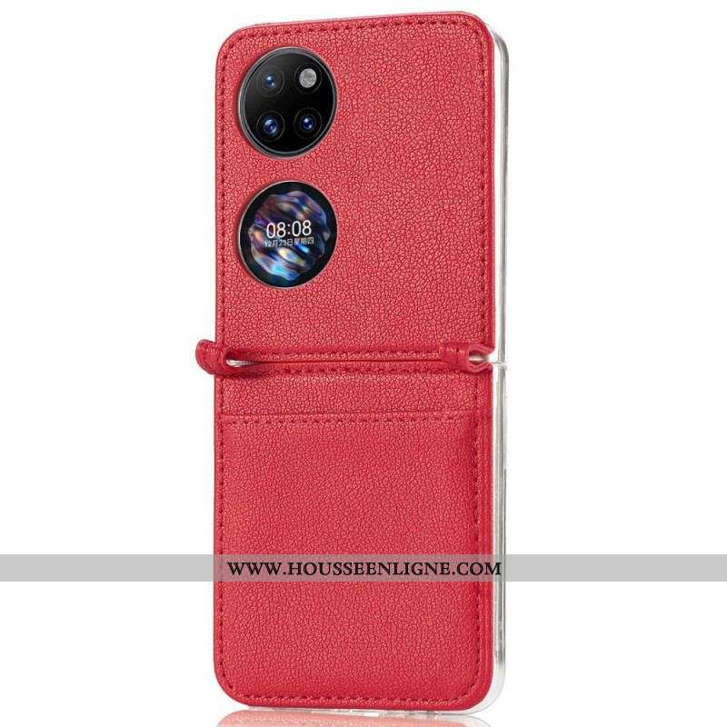 Coque Huawei P50 Pocket Texture Cuir Porte Carte