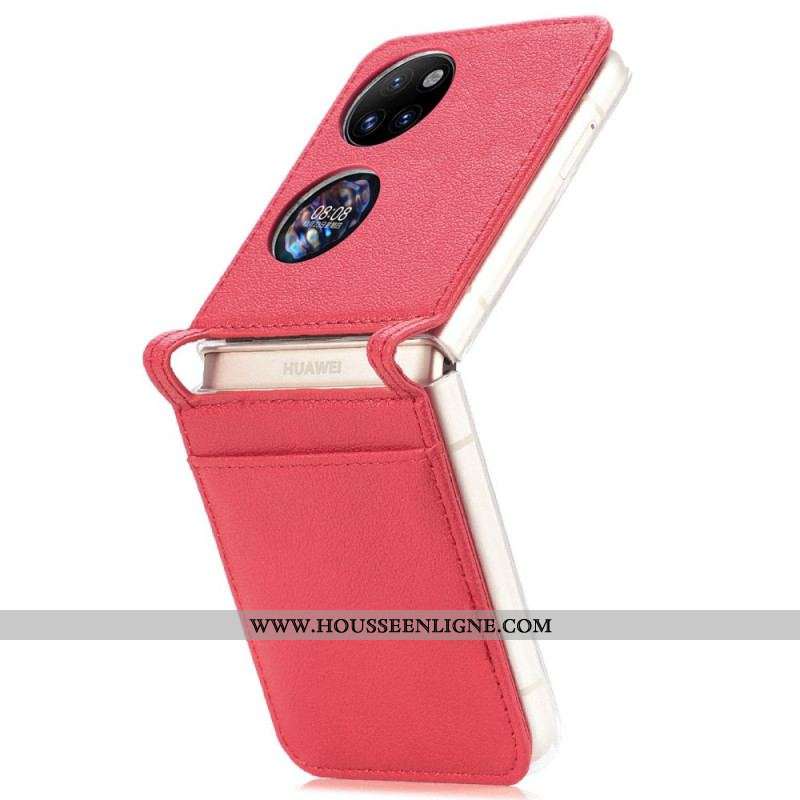 Coque Huawei P50 Pocket Texture Cuir Porte Carte