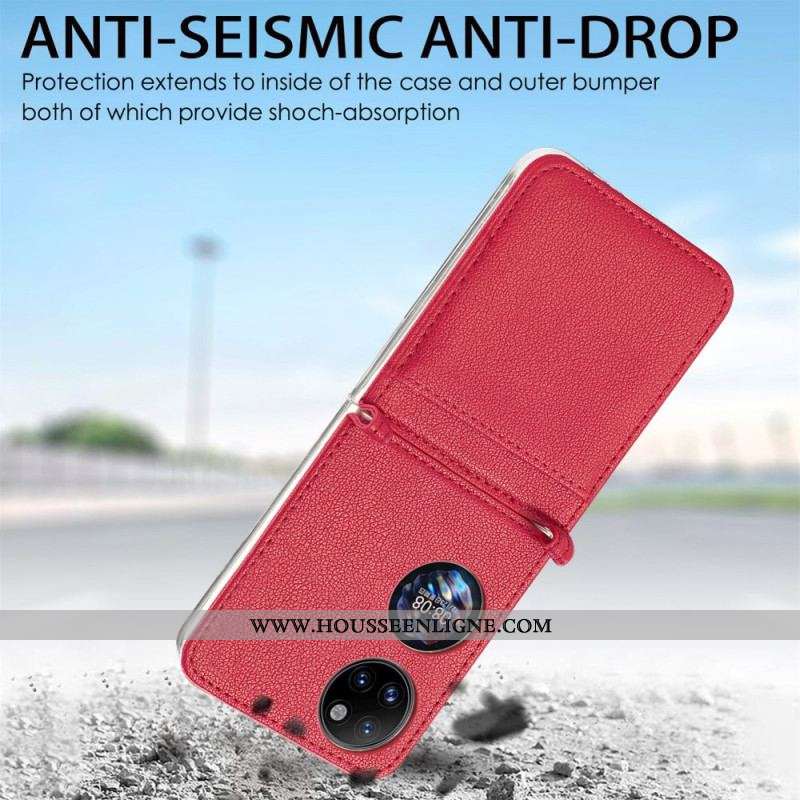 Coque Huawei P50 Pocket Texture Cuir Porte Carte