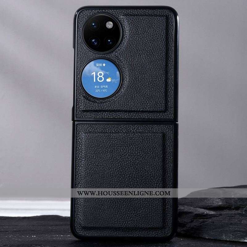 Coque Huawei P50 Pocket Véritable Cuir Design